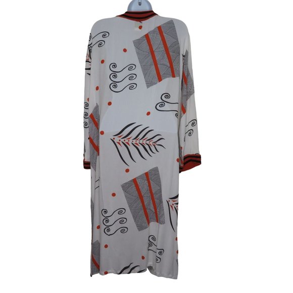 Womens Art to Wear Open Front Duster Cardigan M Long Beaded Festival Burning Man - Picture 9 of 11